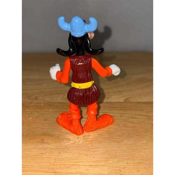 Vintage Disney Epcot Goofy Viking Action Figure Figurine Toy Blue Helmet Orange - Picture 4 of 7